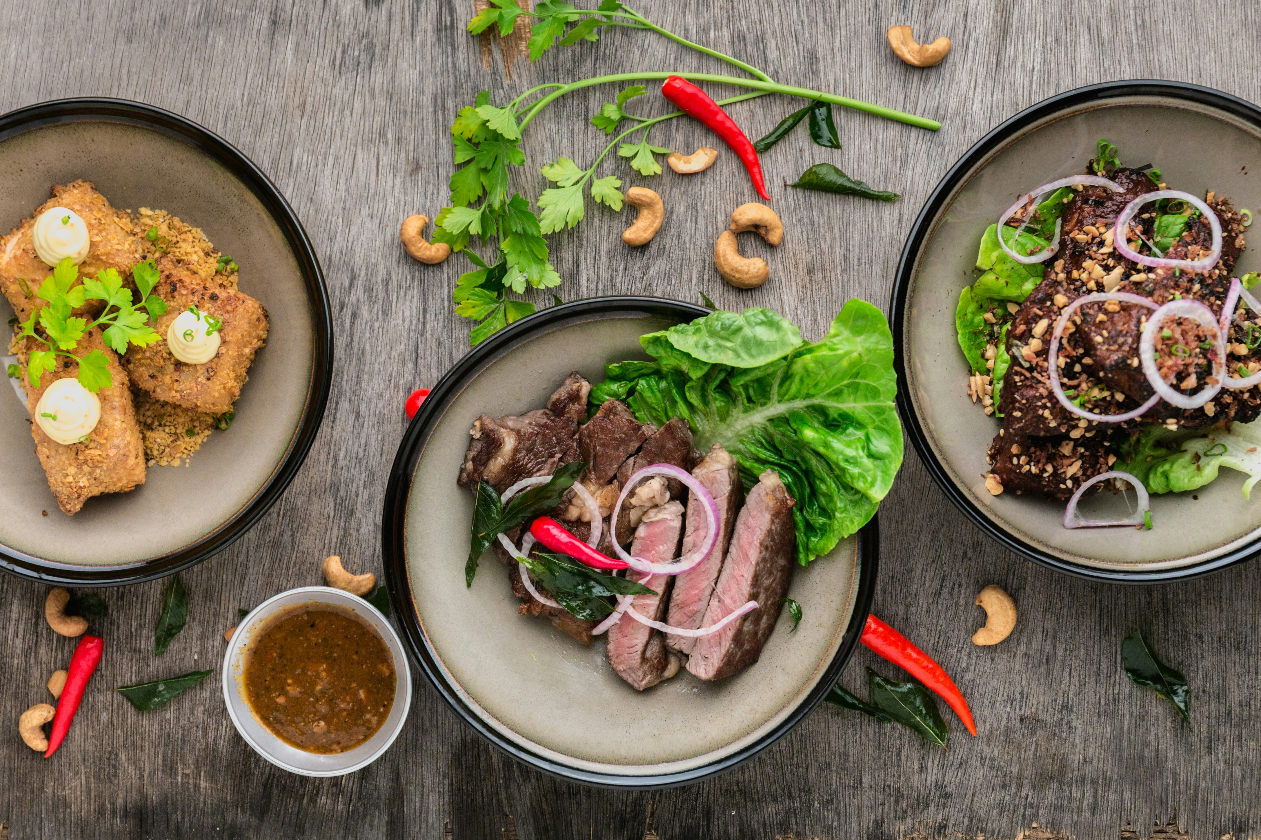 Plusieurs recettes dressées côte à côte